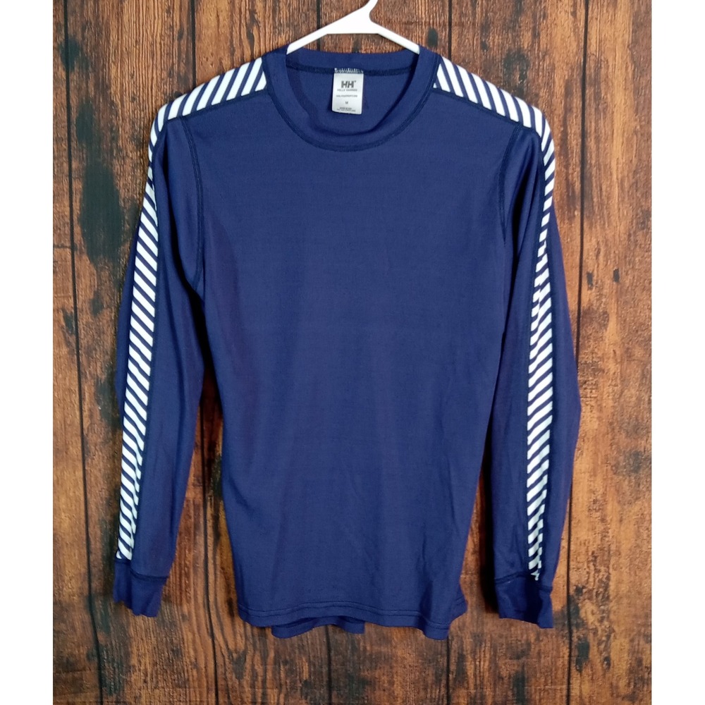 Helly Hansen Lifa Base Layer Top Blue Stripe Long Sleeve Polypropylene Womens M